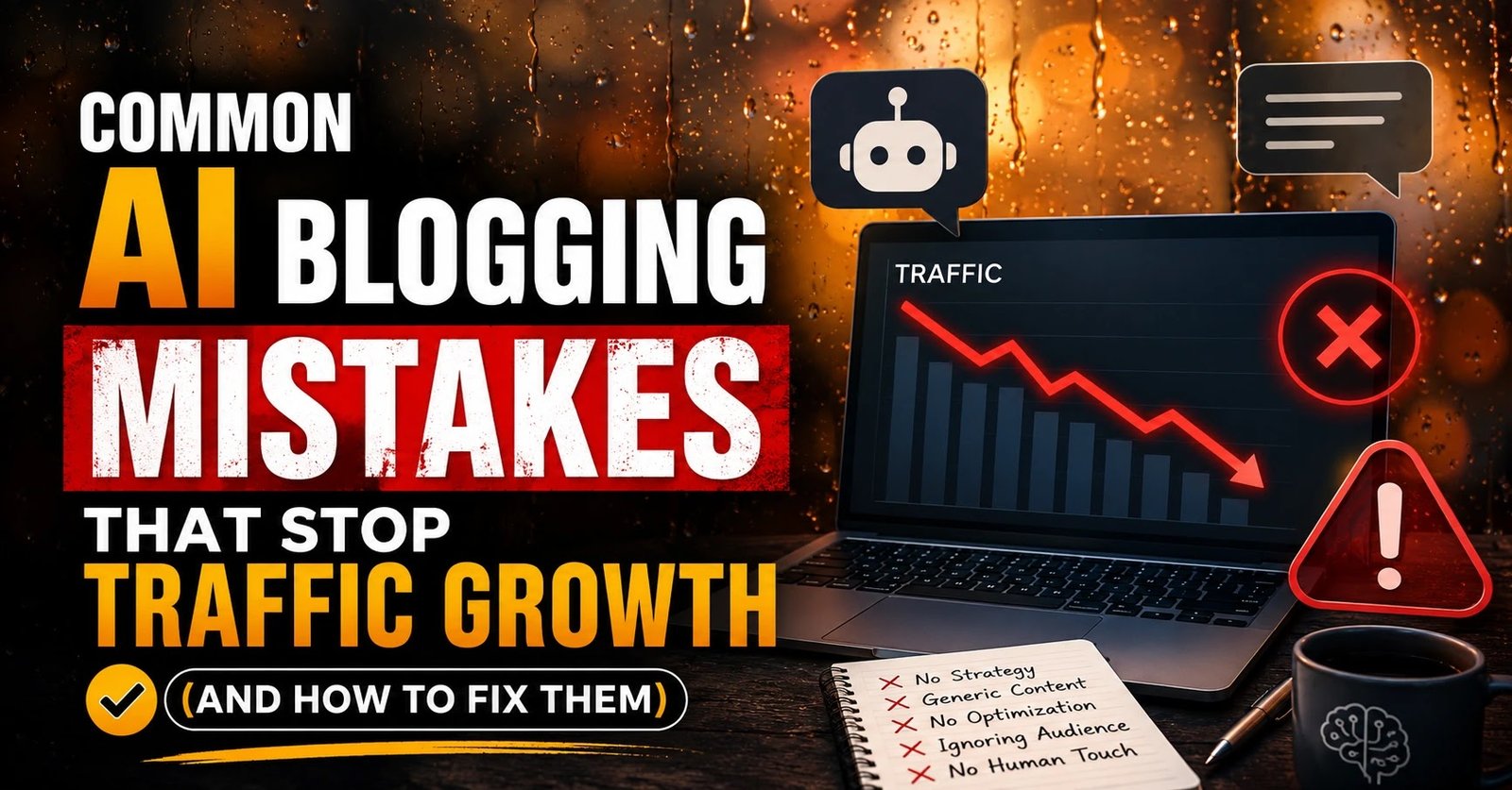 Common AI Blogging Mistakes That Stop Traffic Growth